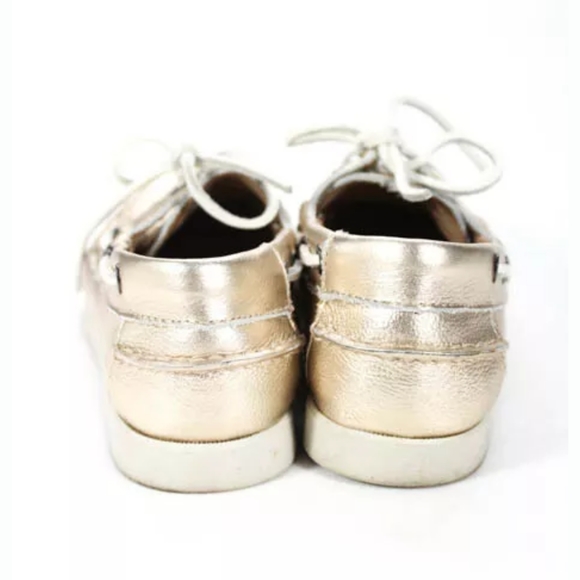 WHITE MOUNTAIN GOLD METALLIC LEATHER LACE UP 6.5 - Picture 4 of 6